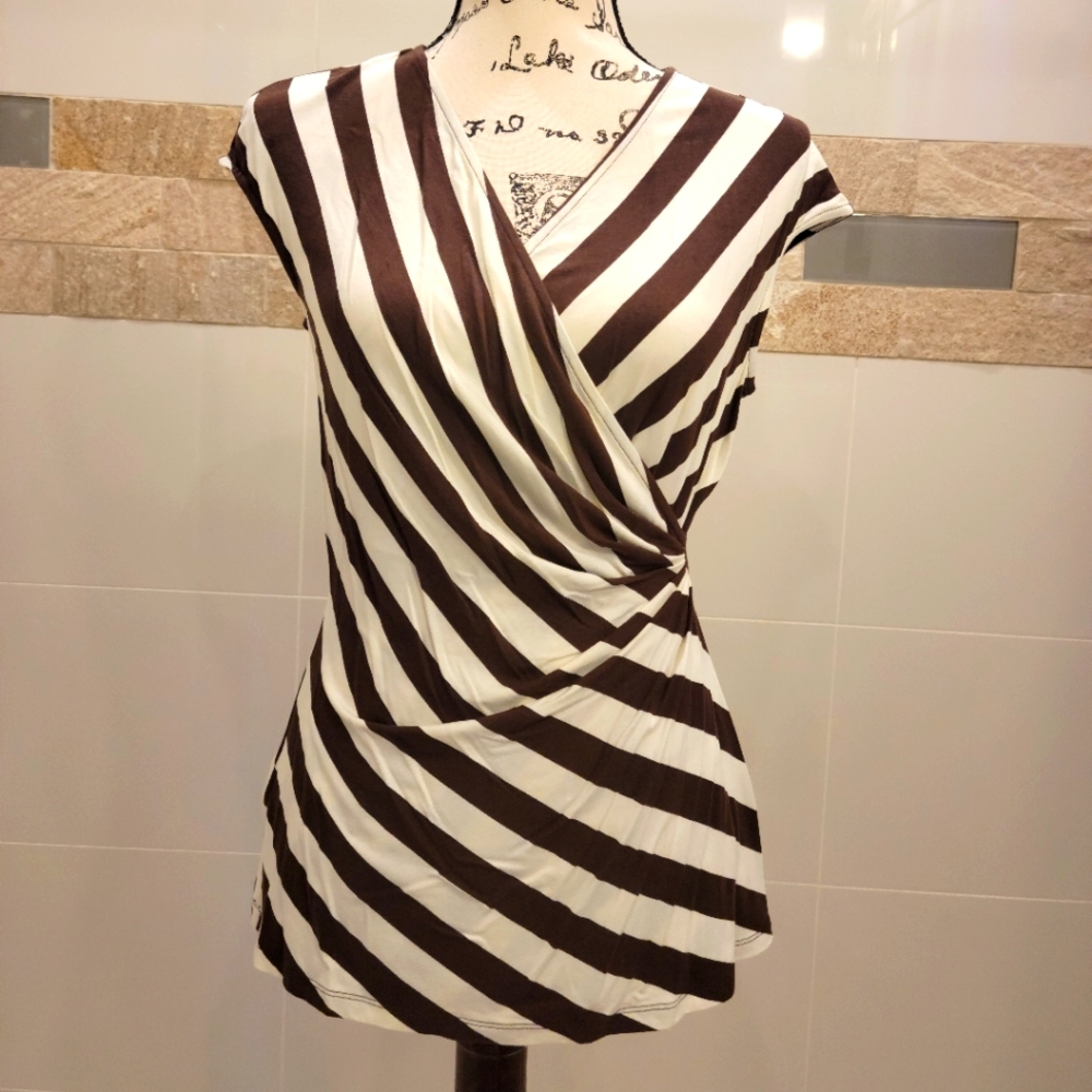 Tommy Bahama size small striped wrap blouse